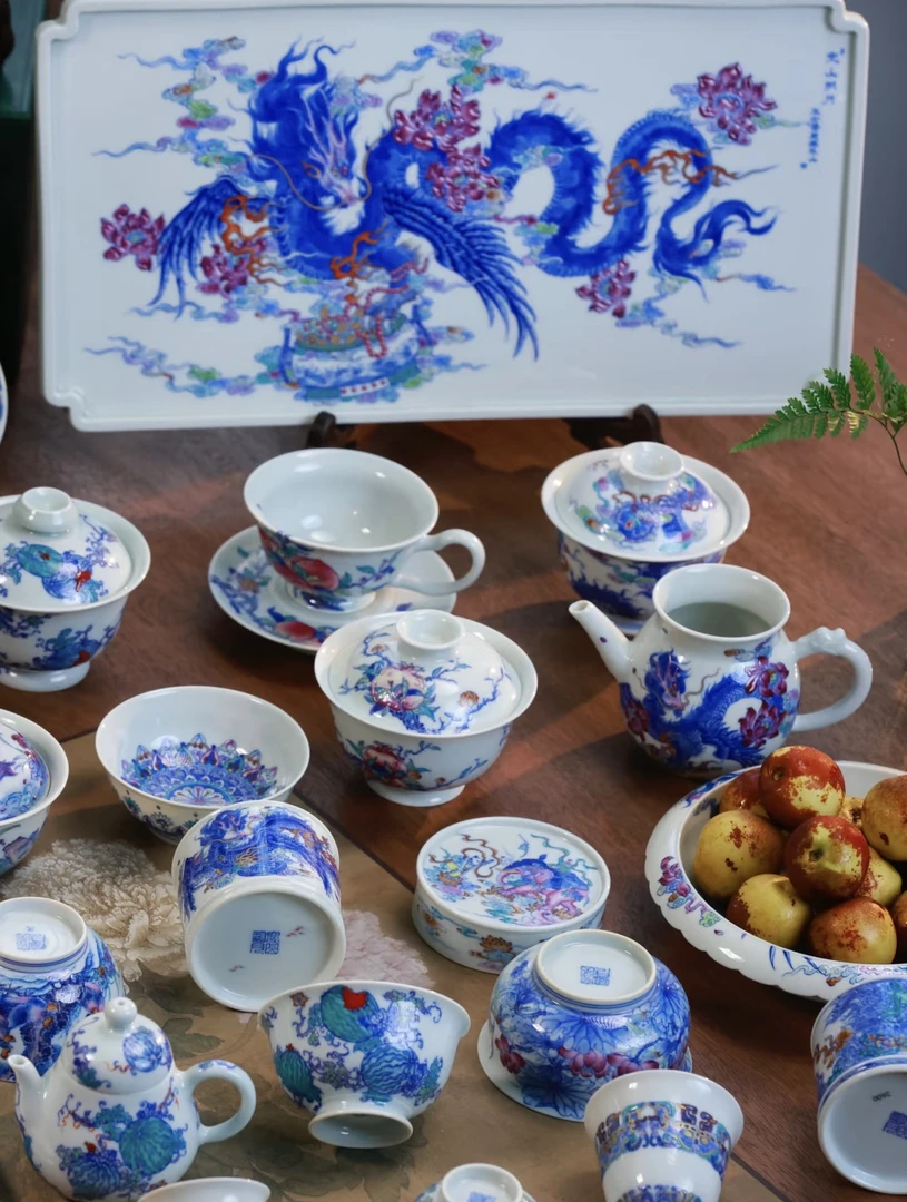 空山明月新斗彩头部窑口-水料斗彩系列复古手工茶杯茶具陶瓷高档