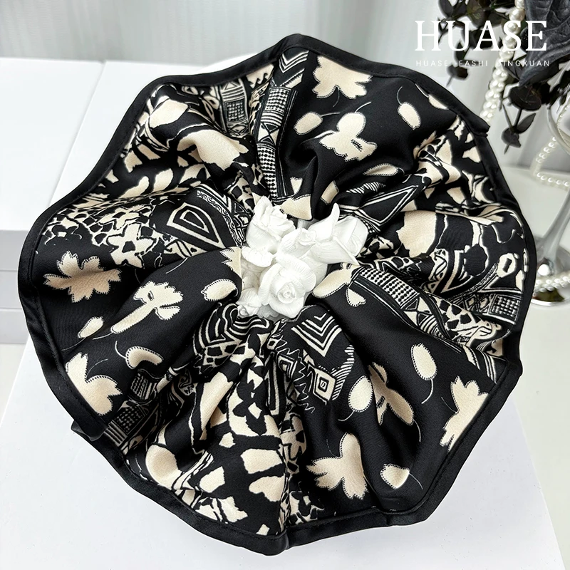 HUASE 法式复古头花优雅气质大肠发圈韩版轻奢裙摆饰品拼色简约