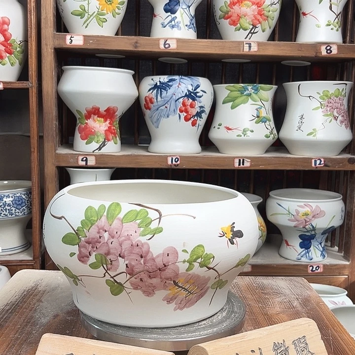 摆件口25紫藤陶瓷陶瓷
