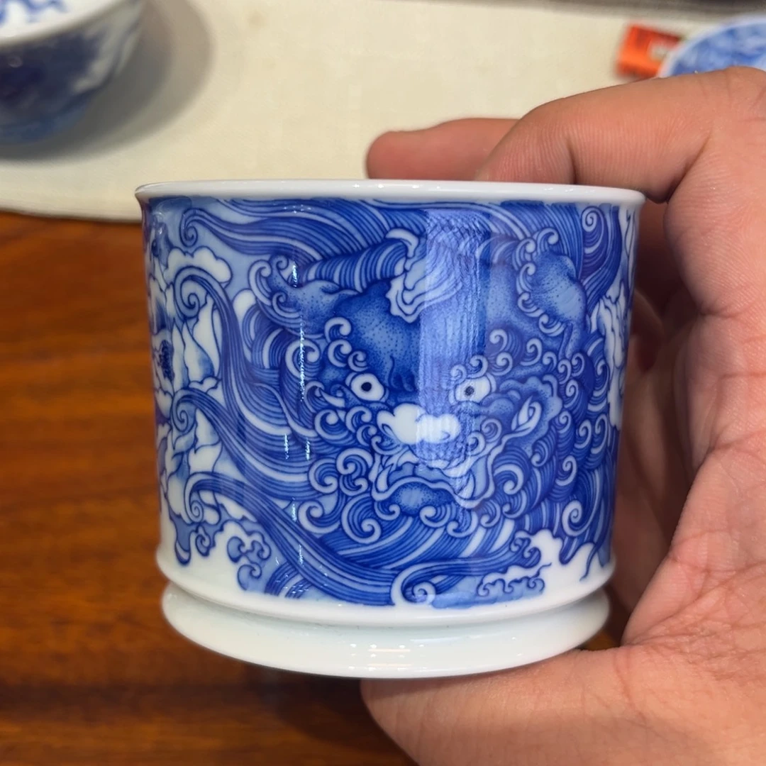 S***T青花狮子望月主人杯