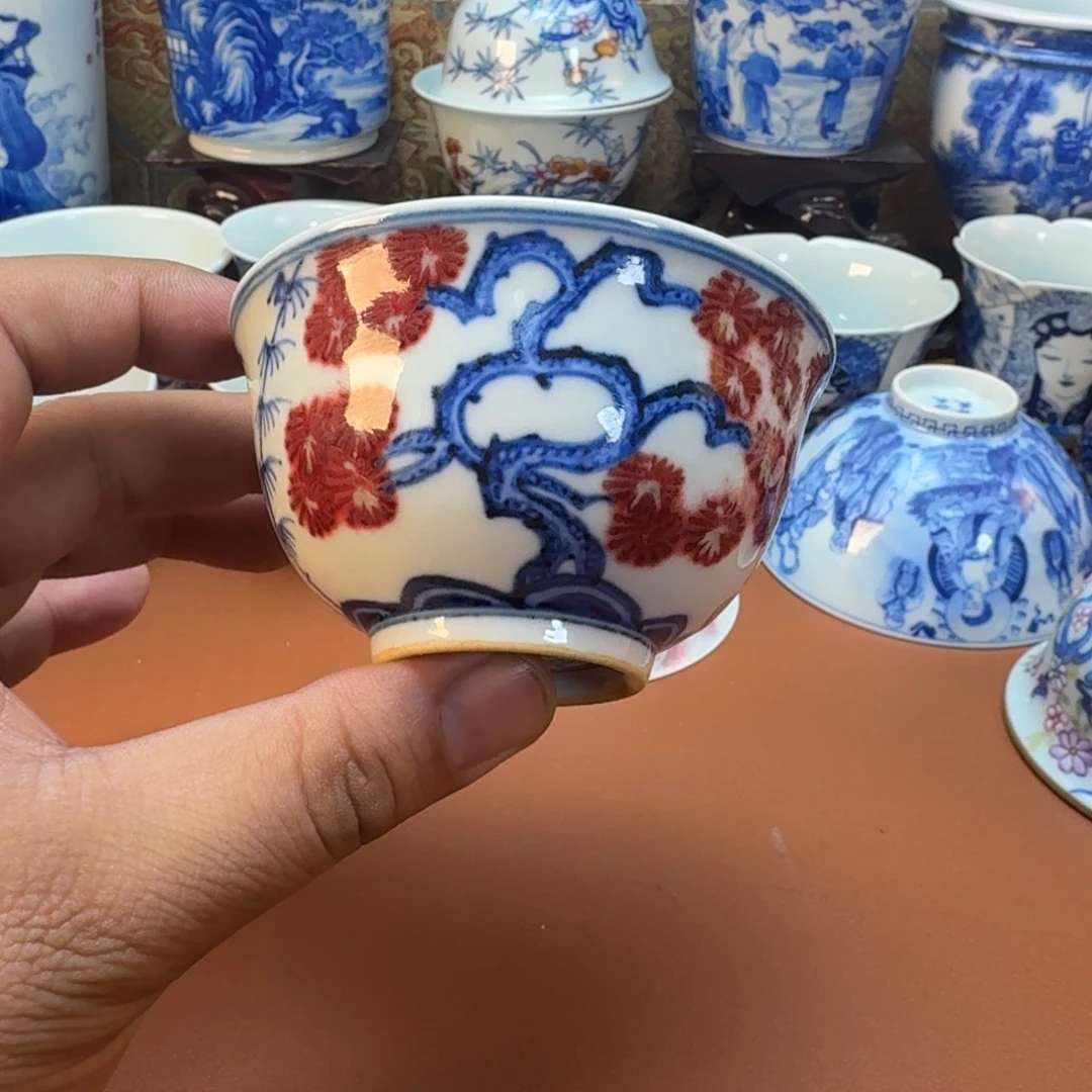 陶杯子景德镇全手工手绘陶瓷