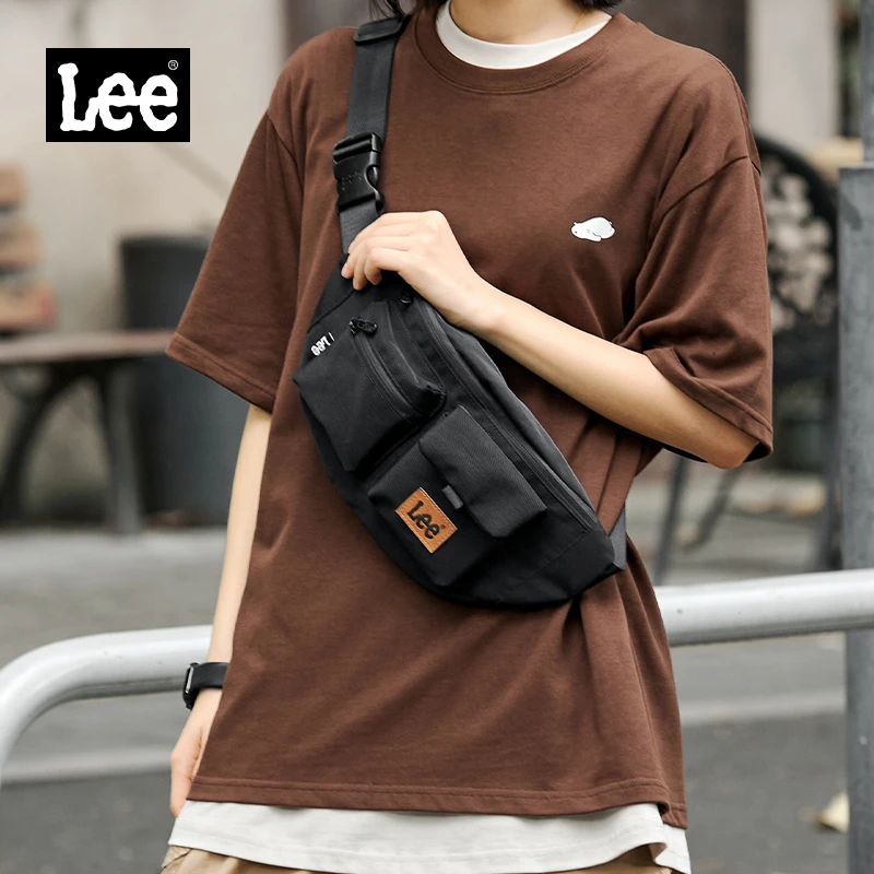 Lee新款潮流休闲斜挎包男士胸包单肩包女大学生运动户外手机腰包