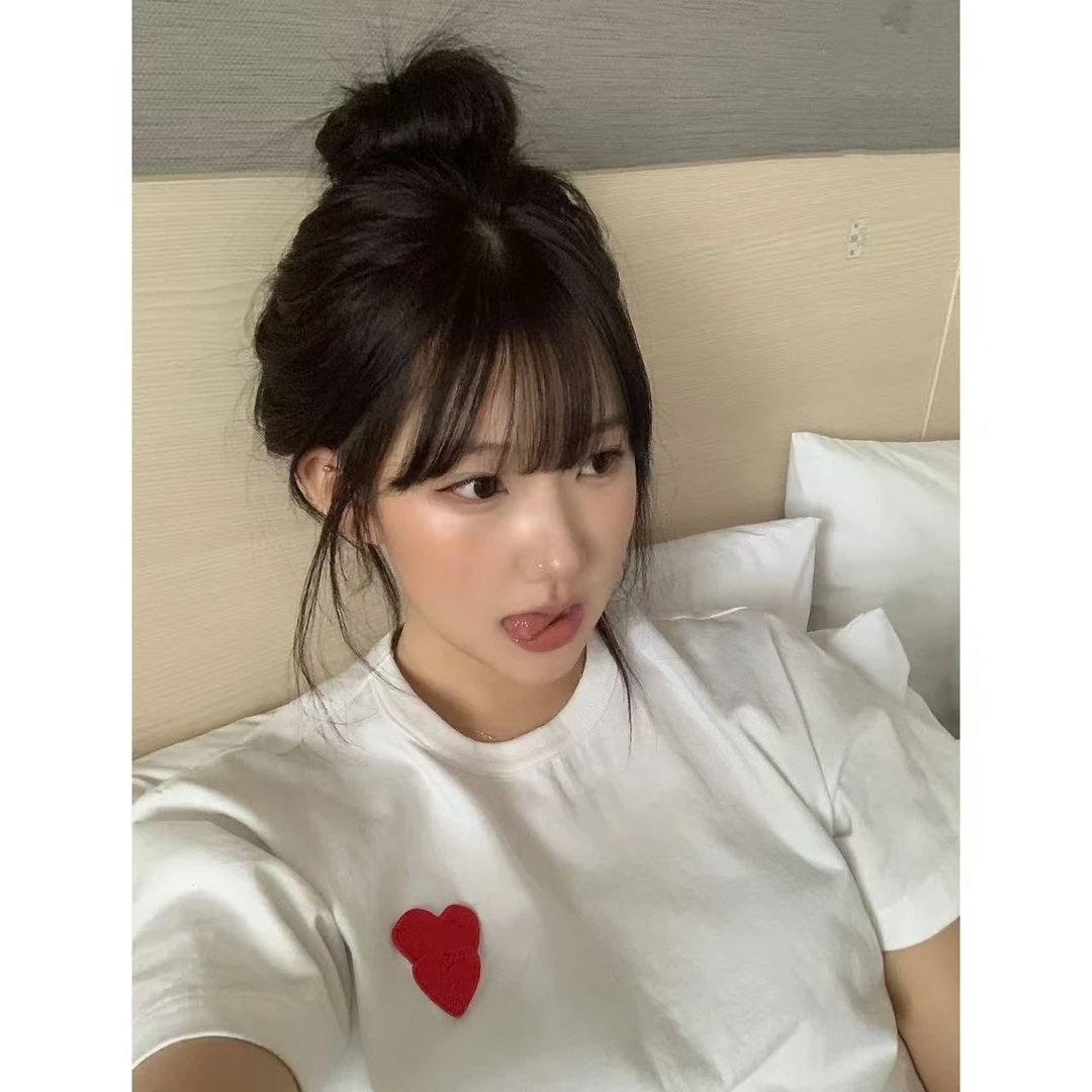 徐秋阳  双重爱心（常规版型）春夏新款百搭时尚显白短袖7006-19