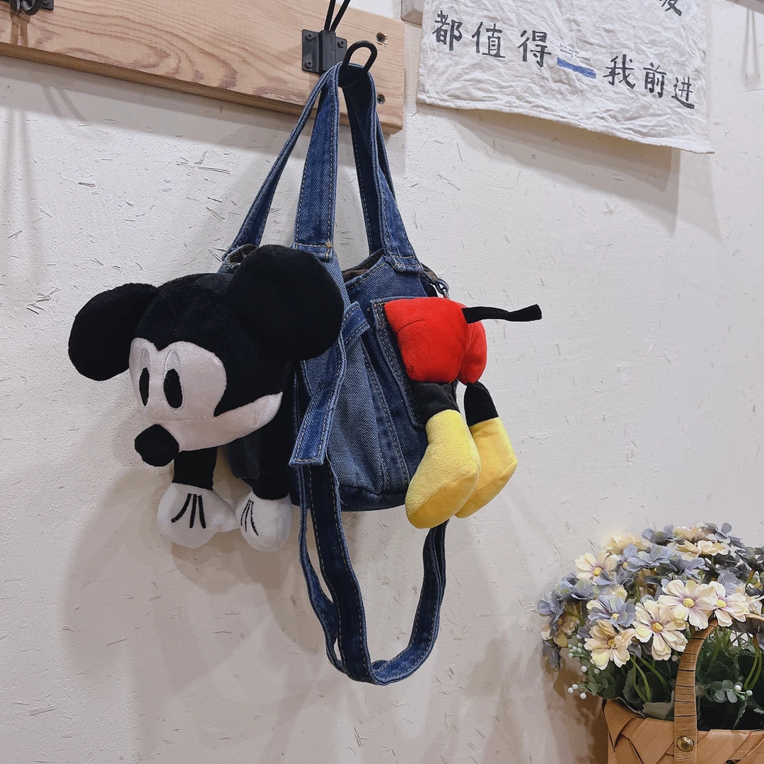 【米奇牛仔包包】可爱洋气百搭童趣牛仔包手工制作介意小瑕疵慎拍