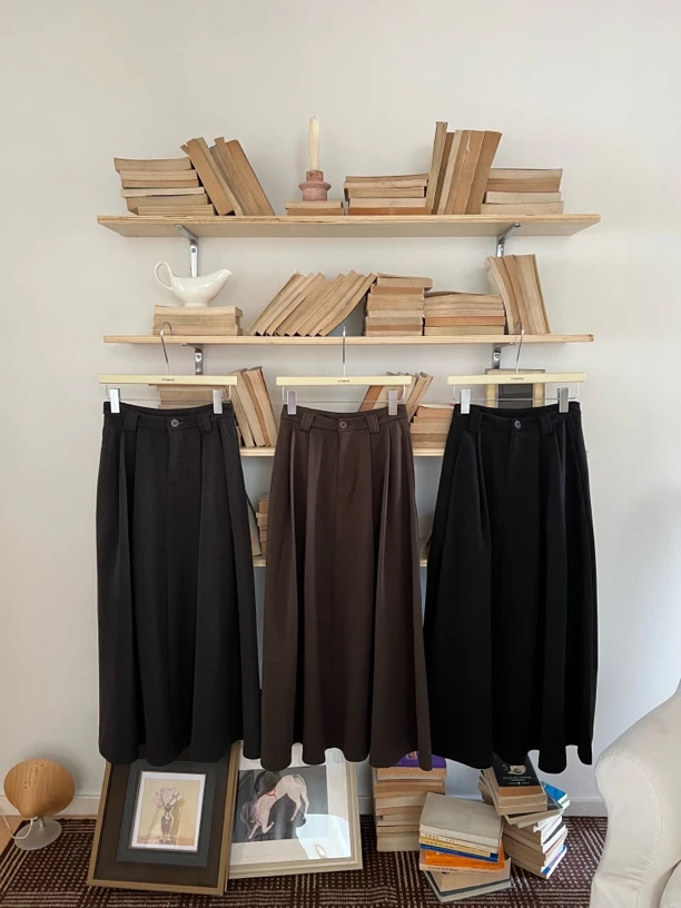 【赵小小yimao】C-7191 百褶西装高腰气质a字垂感学院风半身裙