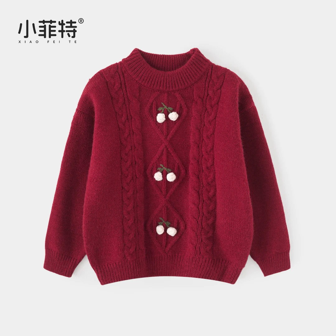 小菲特女童冬加厚针织上衣儿童保暖毛衣中大童休闲衣服MFYD57207