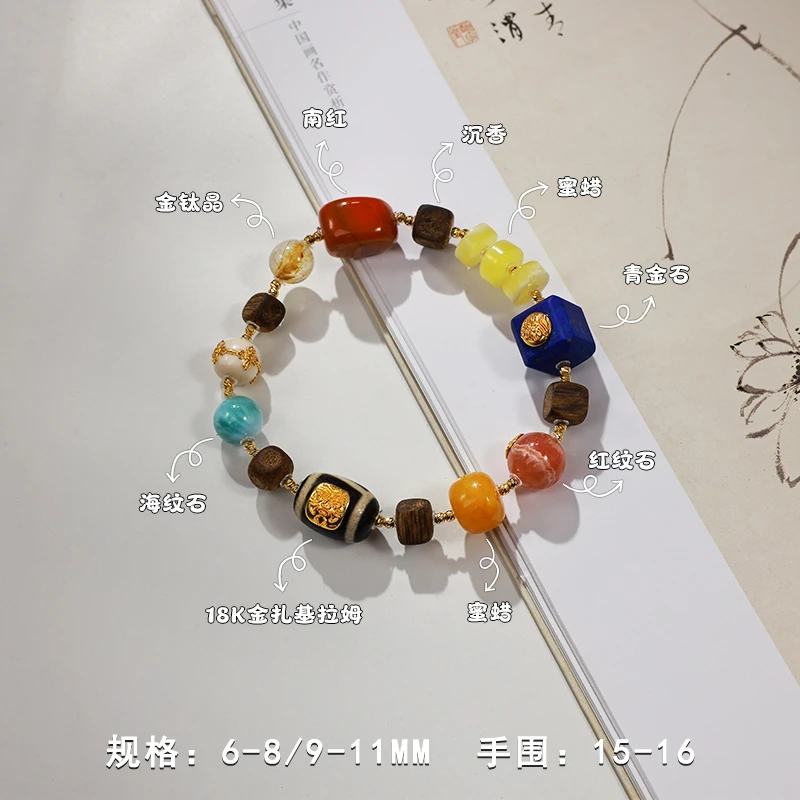 【多宝】南红18k蜜蜡原创设计师款