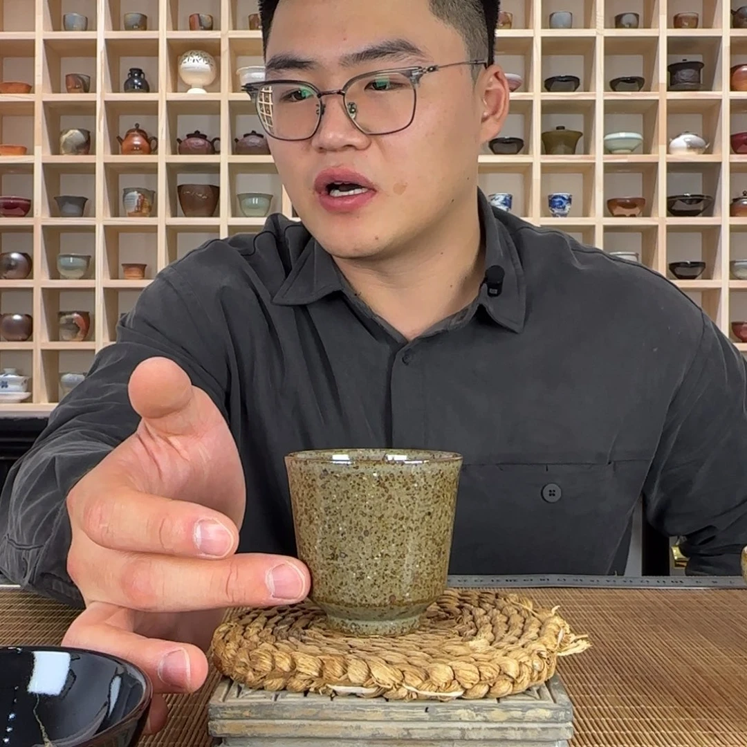 平阳窑手作青釉矸子泥主人杯