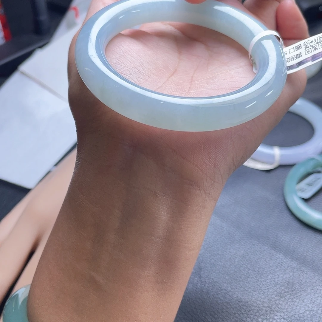 翡翠未镶嵌手镯57圆条12