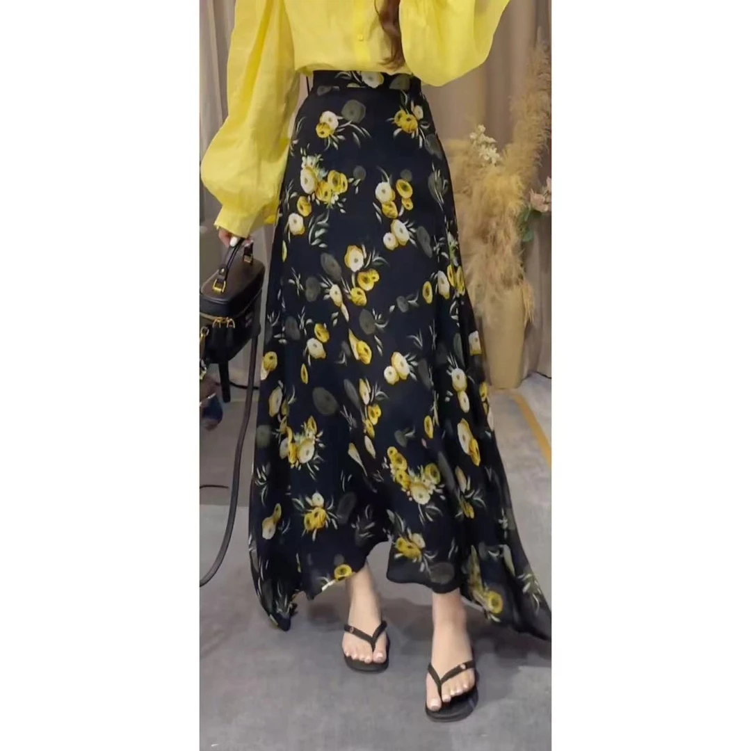 【李十一LISHIYI】花绿印花大摆半身裙★18892