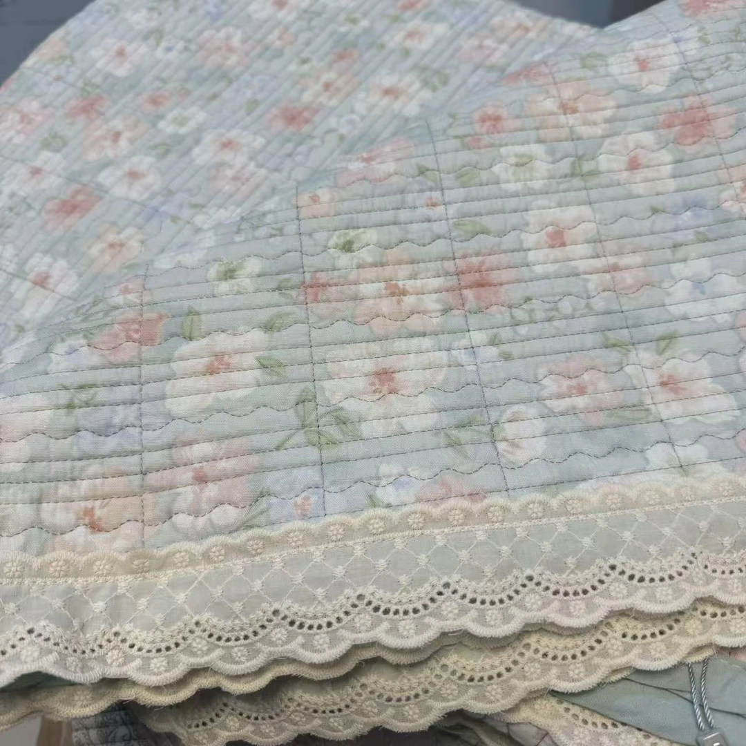 【新品】四季可用A版全面双层纱B版莱赛尔花边工艺款床盖