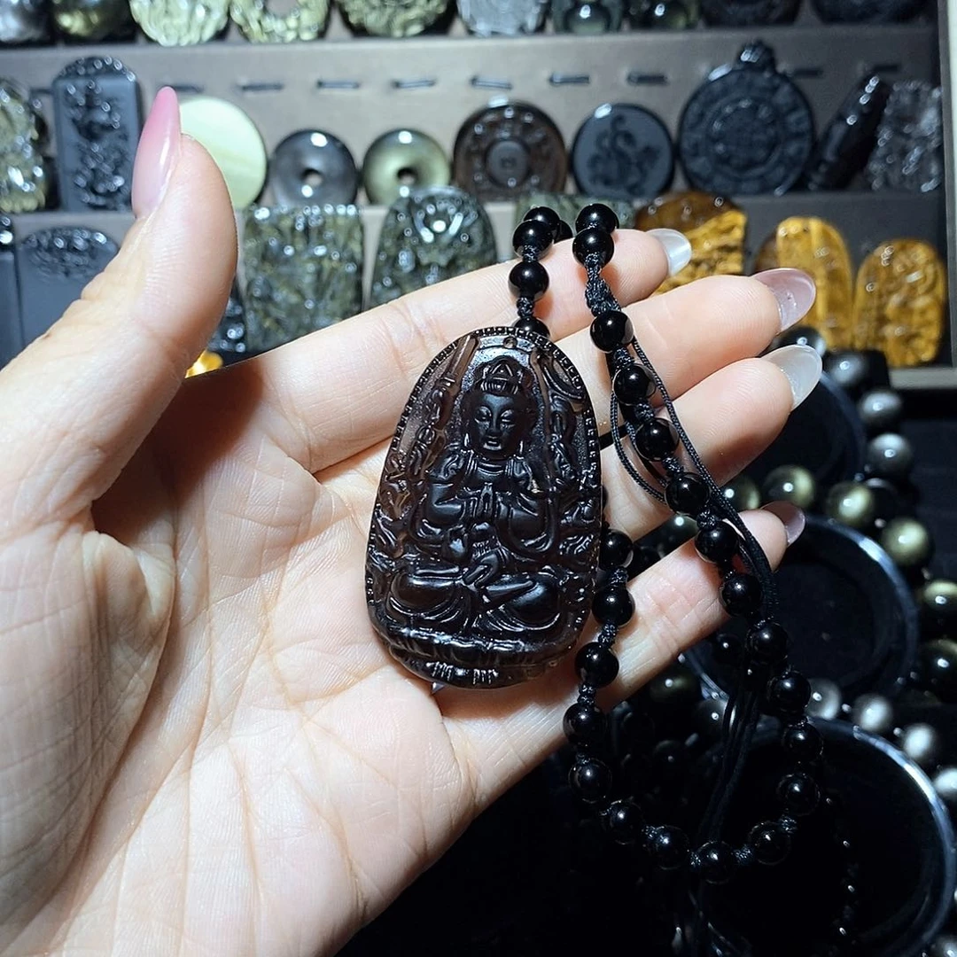 黑曜岩未镶嵌手链像****。