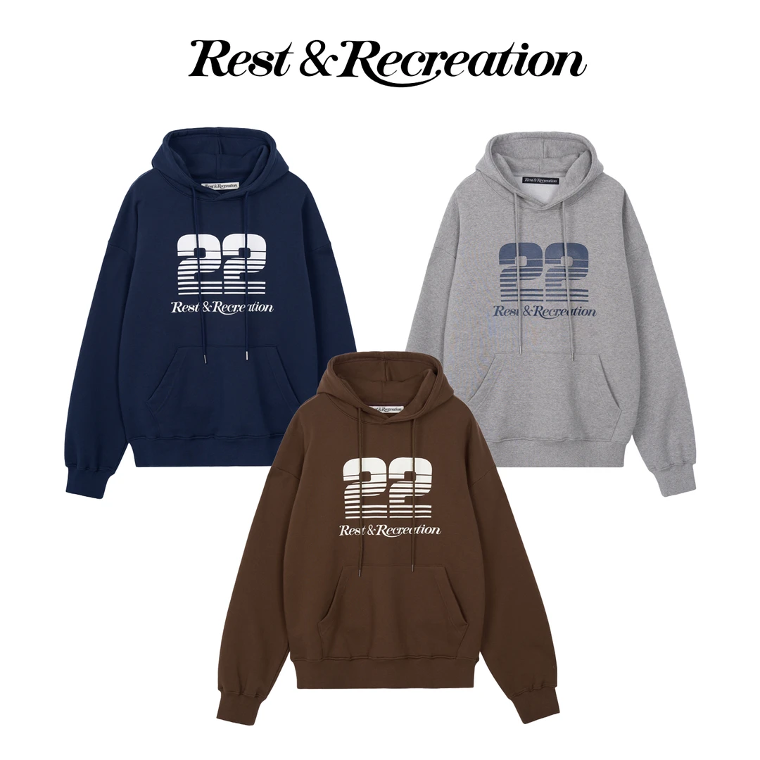 Rest&Recreation-24SS新品数字印花宽松连帽卫衣