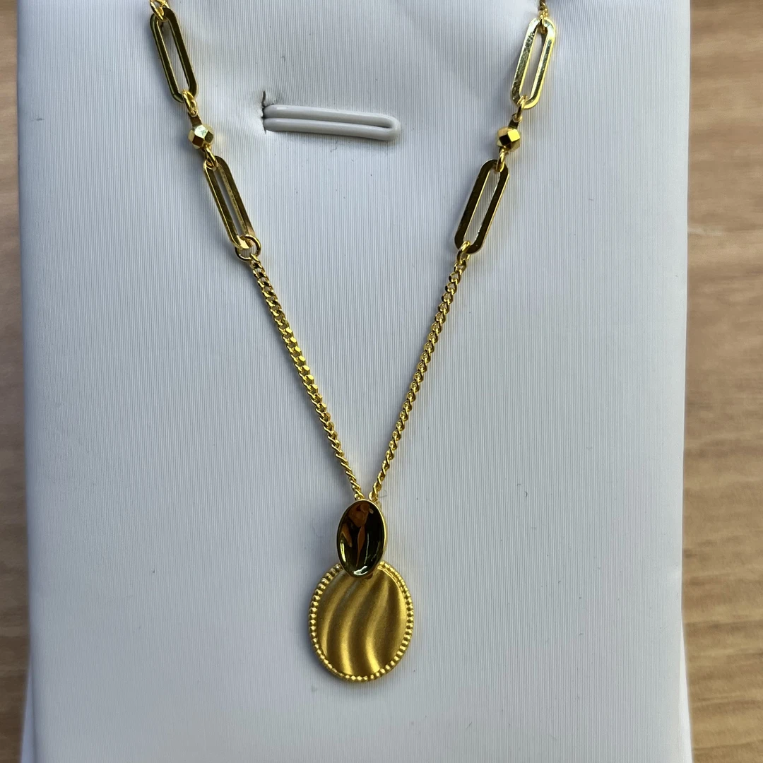 纯万福足金999黄金5g工艺轻奢流金岁月宝石套链