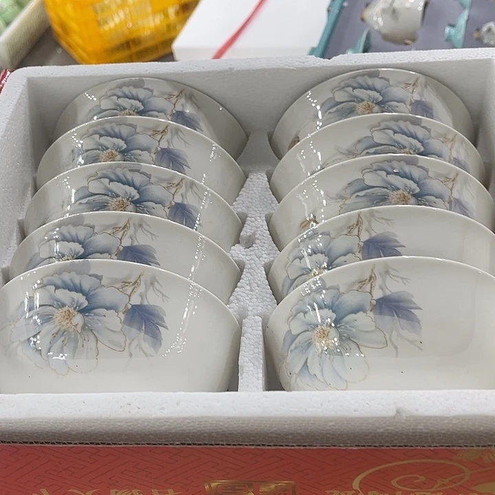 陶摆件五寸米饭碗10个