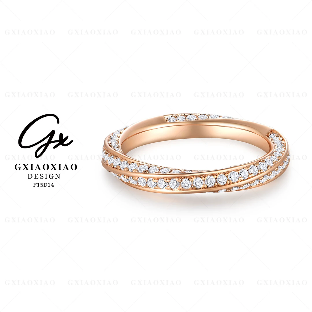 铜合金合成锆石戒指 GXX 轻奢气质百搭满天星交叉圆圈戒指 F15D14