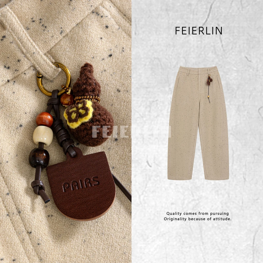 FEIERLIN- 深圳原创新中式国风羊毛裤子女时尚休闲简约90228