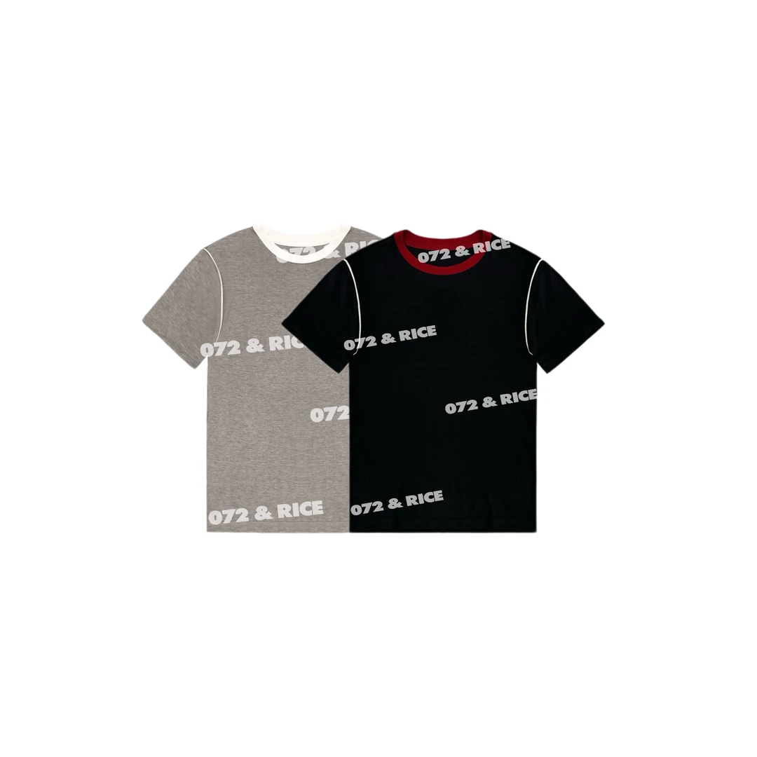 072 & RICE【漫画肩】桑蚕丝+莱赛尔 夏季休闲圆领针织衫 A-32HD002