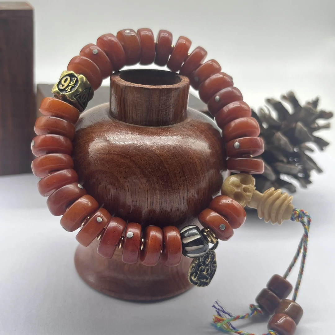 A3 牦牛骨手串药片珠卡5*12精美单圈 A651（配A3礼盒套装）