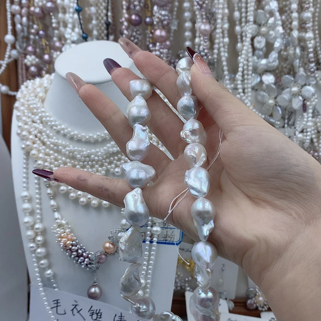 二***姐银S925镶嵌淡水珍珠耳饰