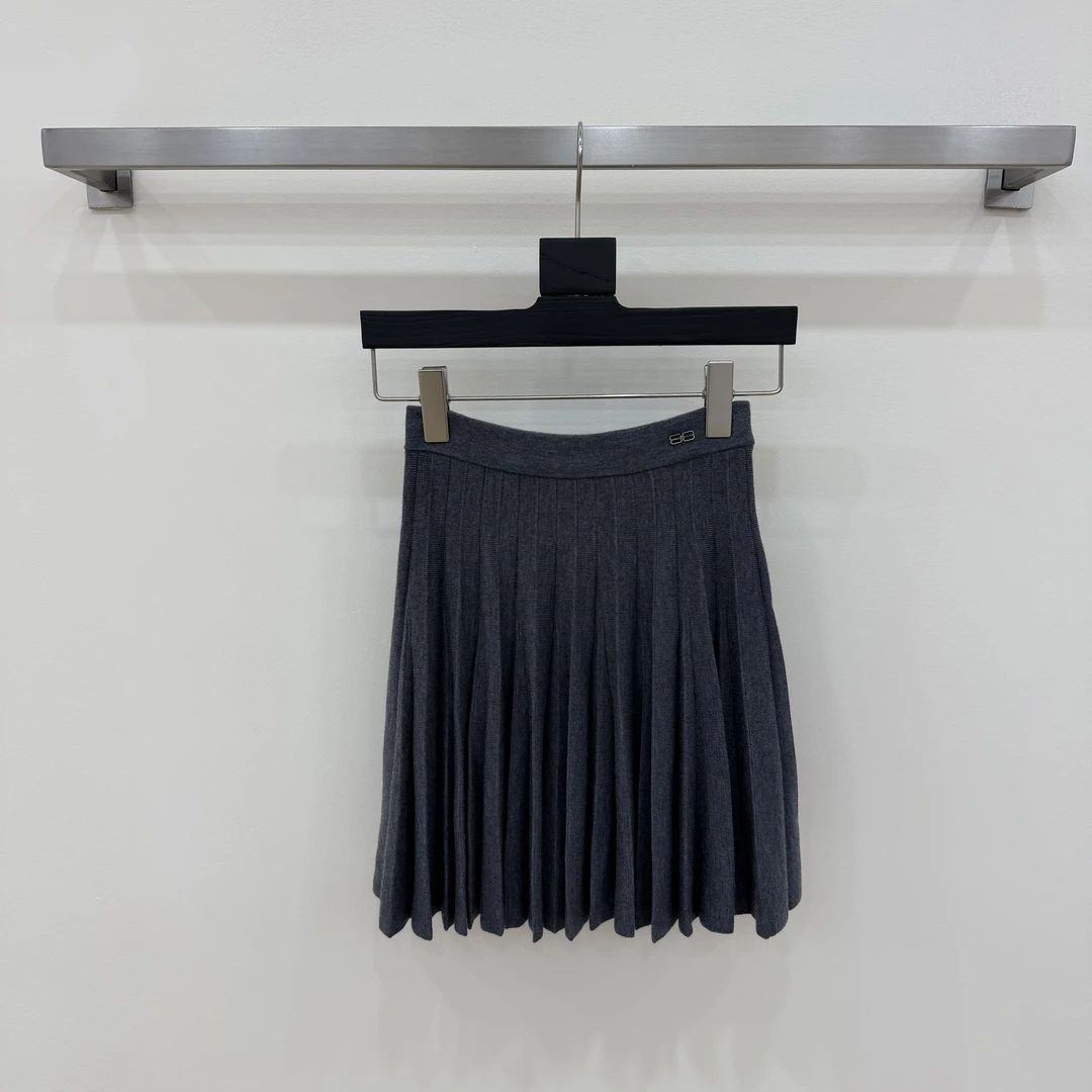 【西西高定】秋冬高腰显瘦针织百褶半身裙