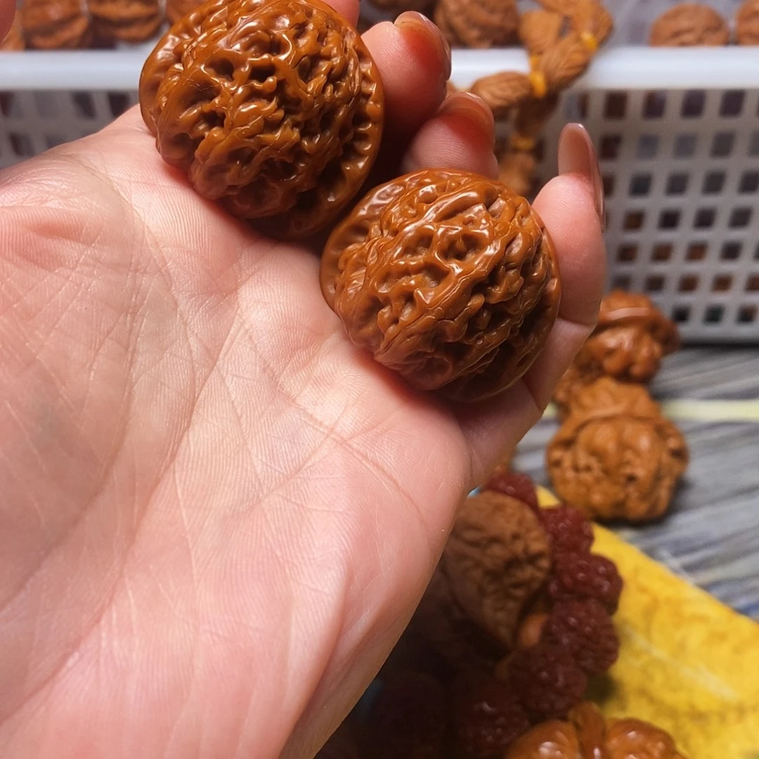 吊坠文玩核桃白狮子35