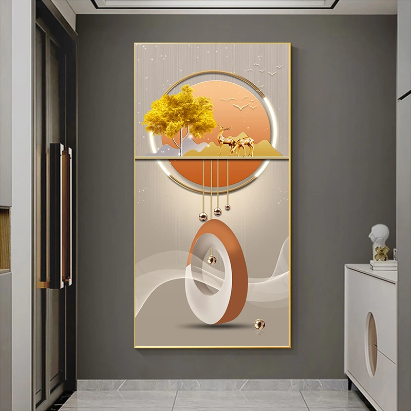 z109378玄关正对入户门画现代简约挂画2025最新款款高级感玄关画
