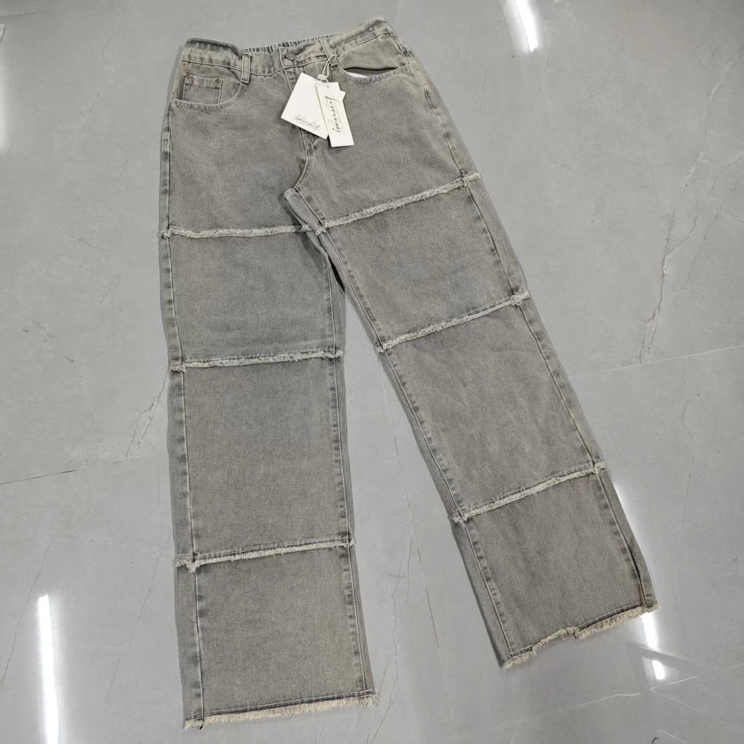 INN末日废土风解构松紧腰牛仔裤--男女同款