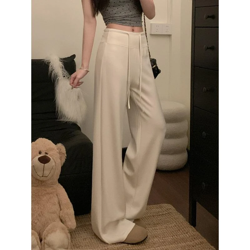 2025新款夏季休闲运动裤DS韩系宽松垂感显瘦百搭阔腿拖地长裤女