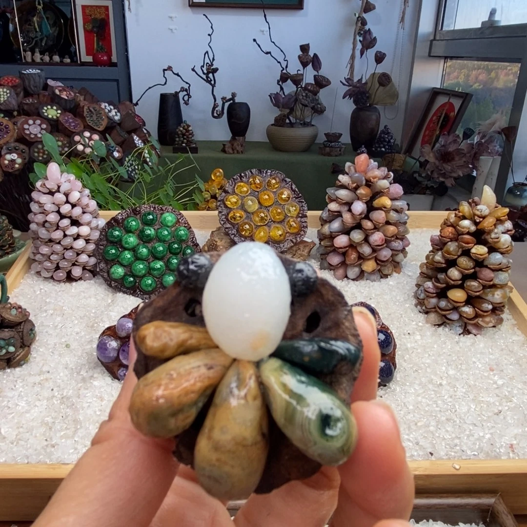 石材木石院子的莲蓬摆件18