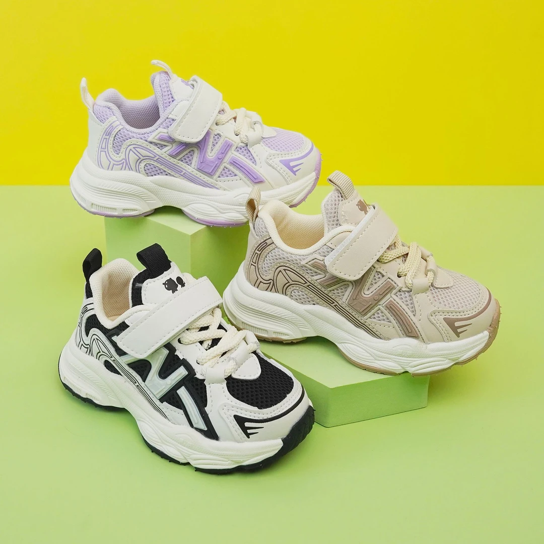 cm660几米熊2024春季新款儿童鞋批发男童双网面透气运动鞋