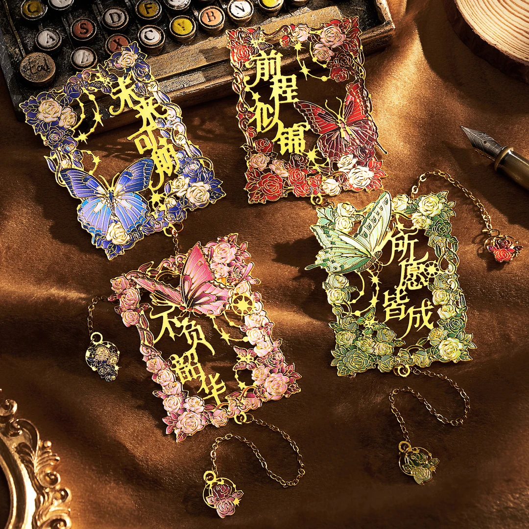 复古油画镂空书签蝴蝶中国风文创纪念品文具礼品送老师教师节礼物