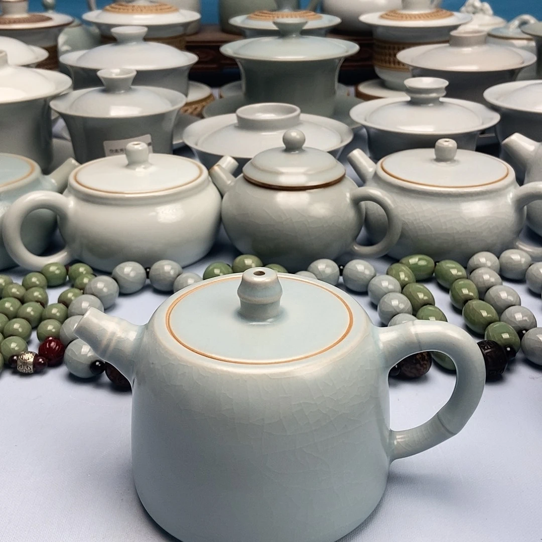 杯微瑕仿古青绿釉井栏壶原矿原釉原产地