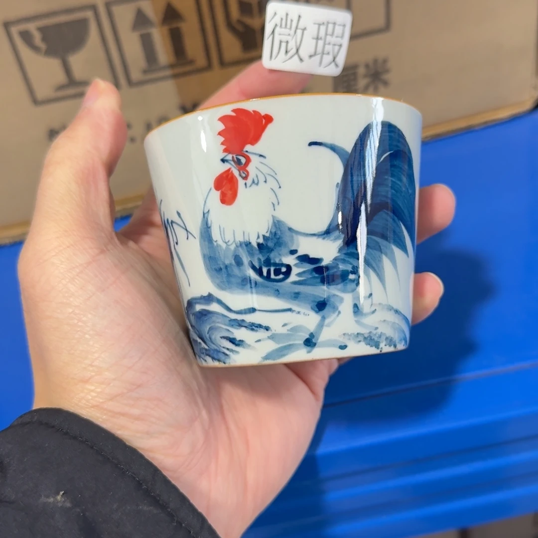 釉下手绘茶具微瑕