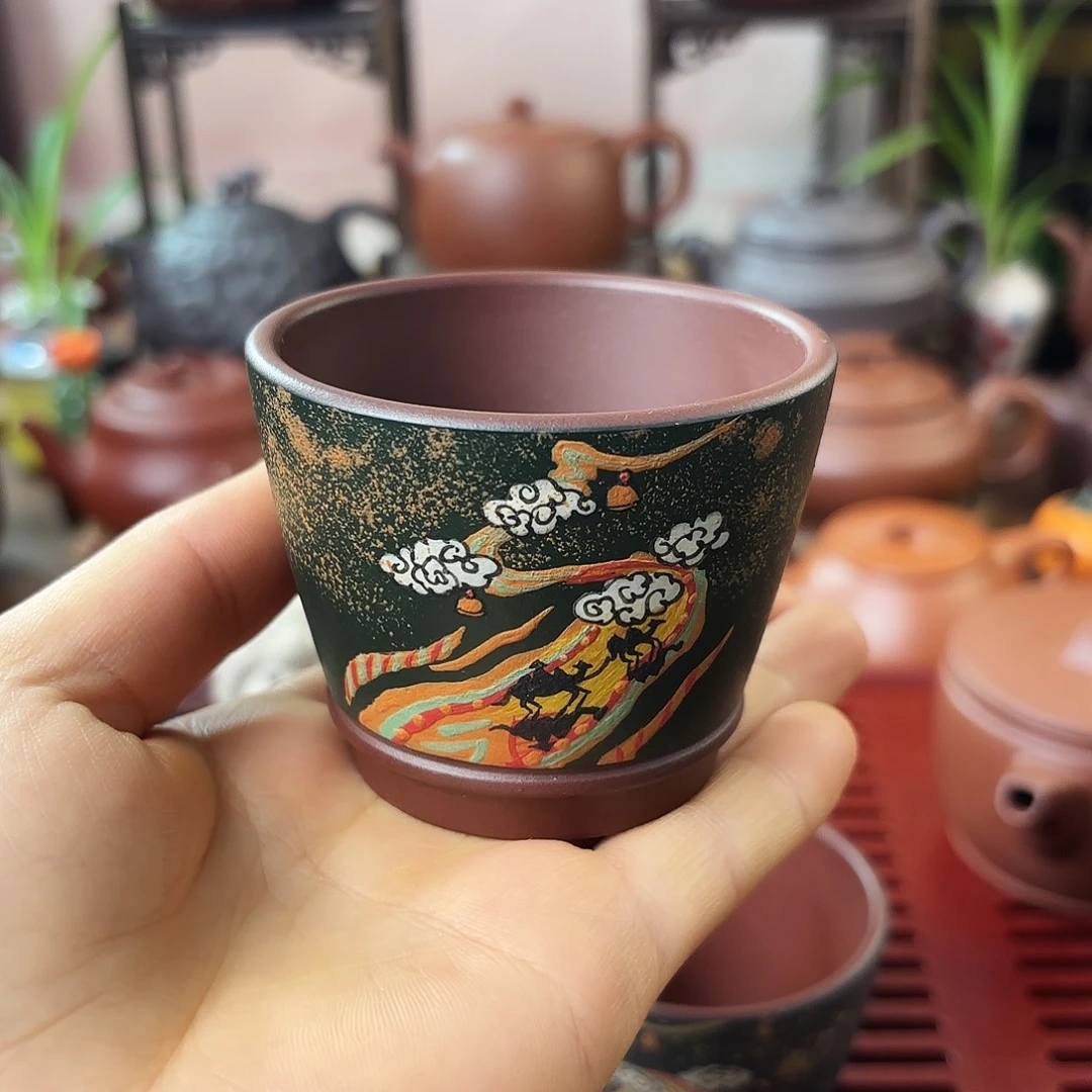 茶壶紫砂主人杯紫泥100cc