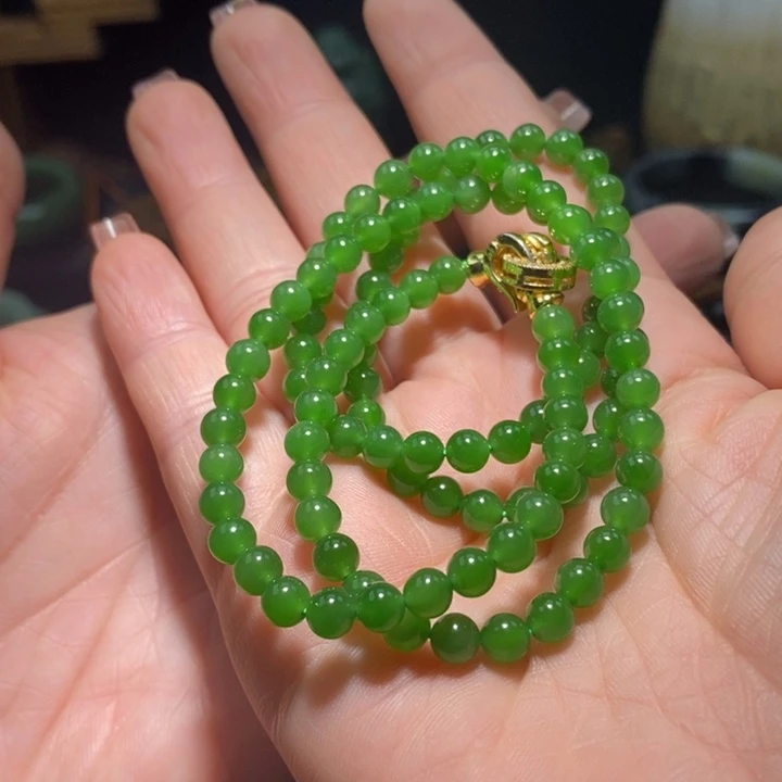 和田玉（碧玉）颈饰未镶嵌马*莲