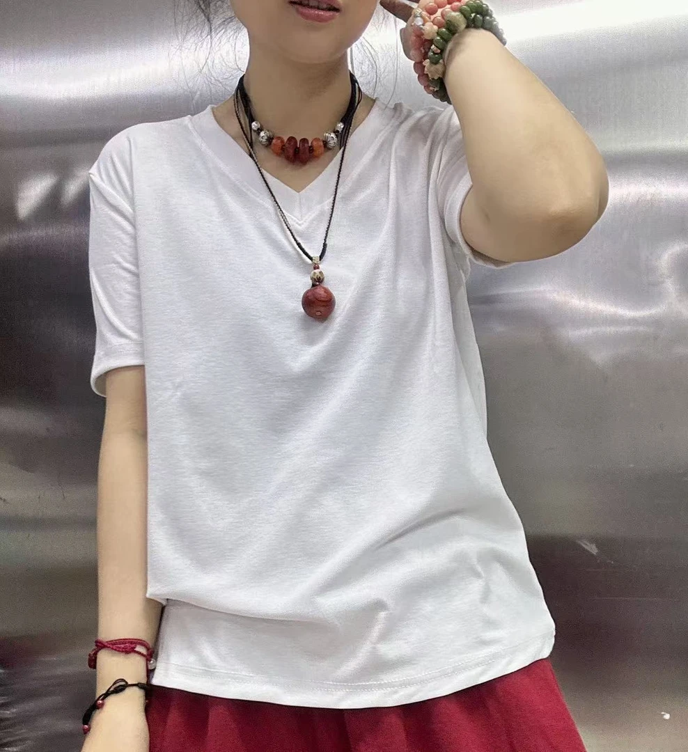 简约不挑人V领T恤卫衣03283