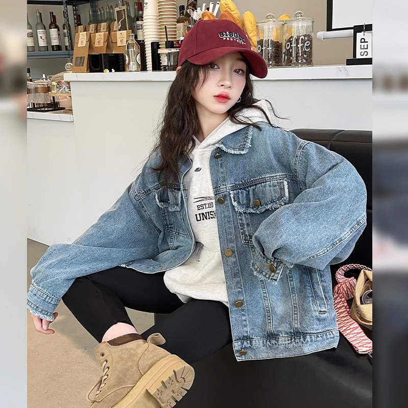 女童牛仔外套春秋2025新款儿童韩版长袖休闲风中大童时尚百搭夹克