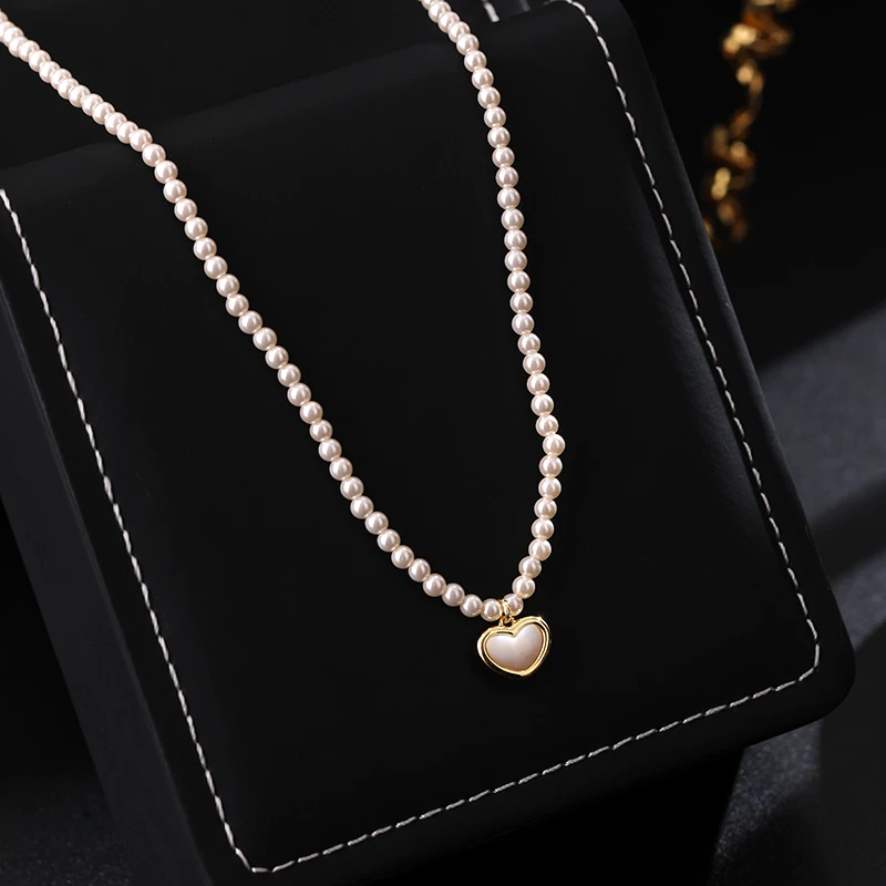 铜合金项链 《货号7528 》小众设计感简约爱心甜美气质项链