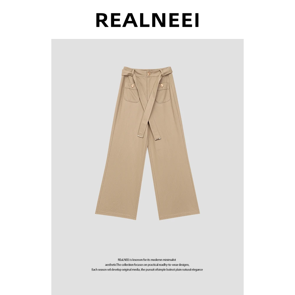 【REALNEE】极简百搭松紧腰立体线休闲长裤RLMMC4CK10106