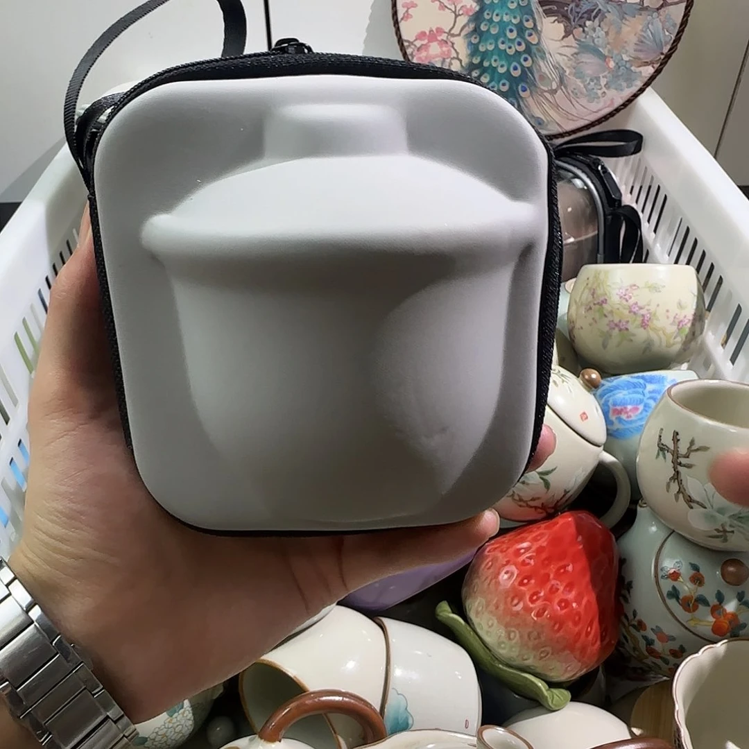 羊脂玉锤纹快客一壶两杯套装