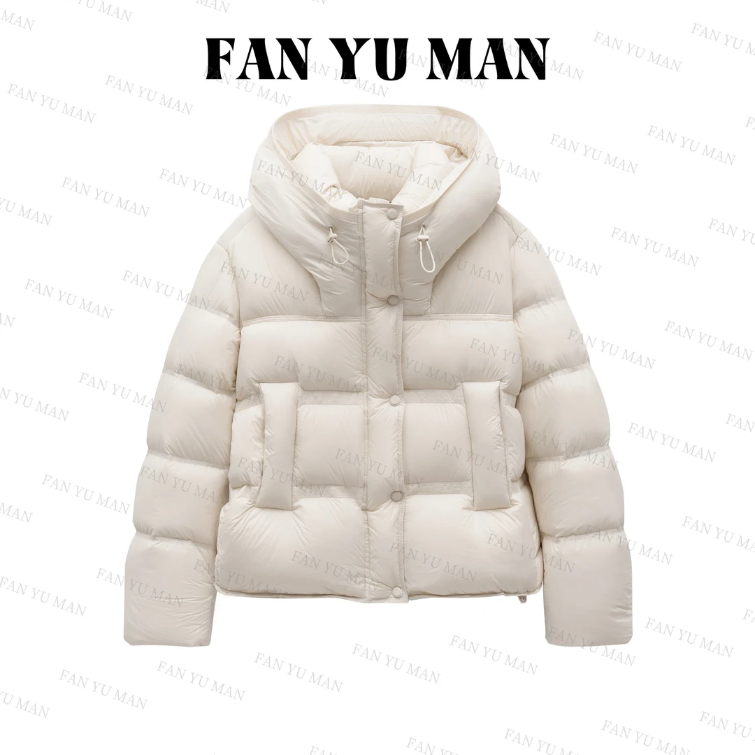 【90白鸭绒】2025云朵泡芙短款加厚连帽保暖磁吸扣羽绒服ME-8809