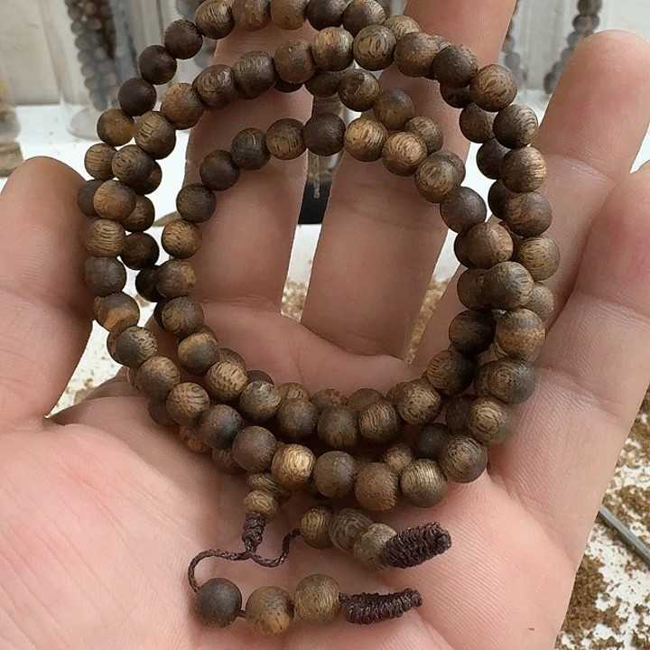 沉香手串奇楠圆珠多圈手串0.6规格12克➕