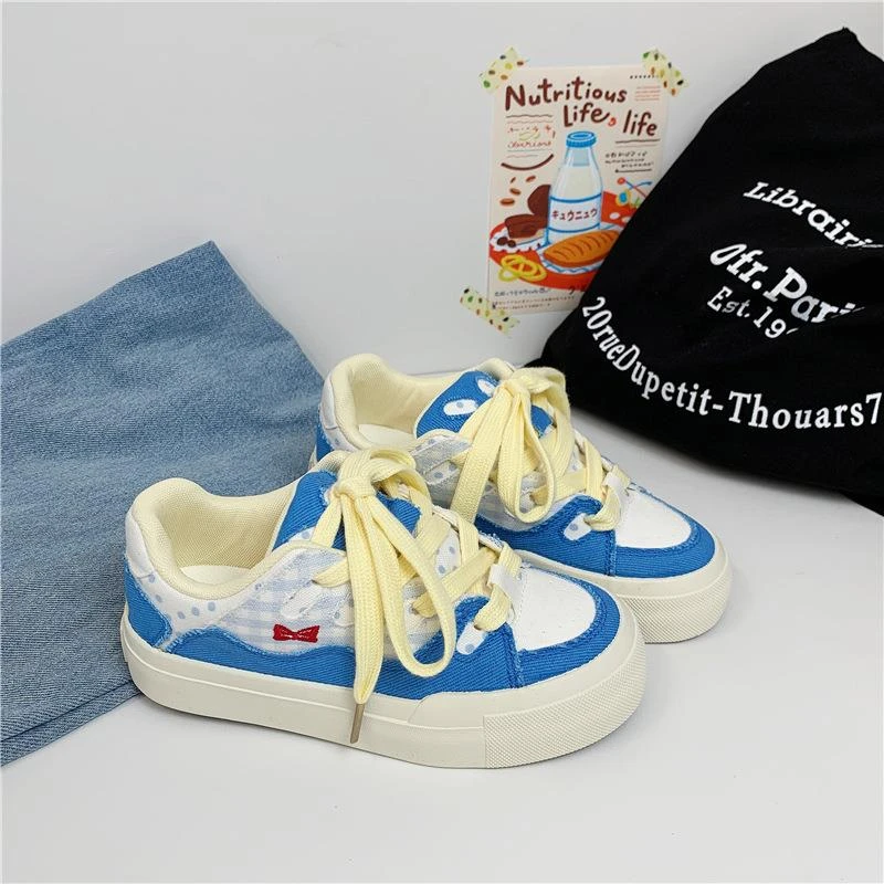 春季新款小众设计感板鞋可爱拼色女鞋国潮高街鞋子百搭滑板鞋