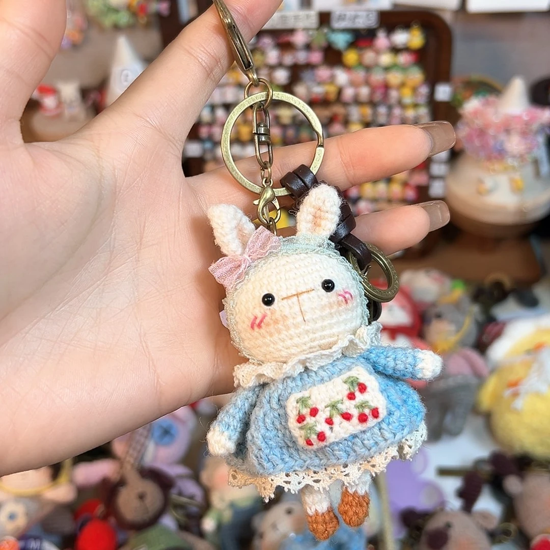 亻***生针织品手工钩织玩偶兔兔蓝