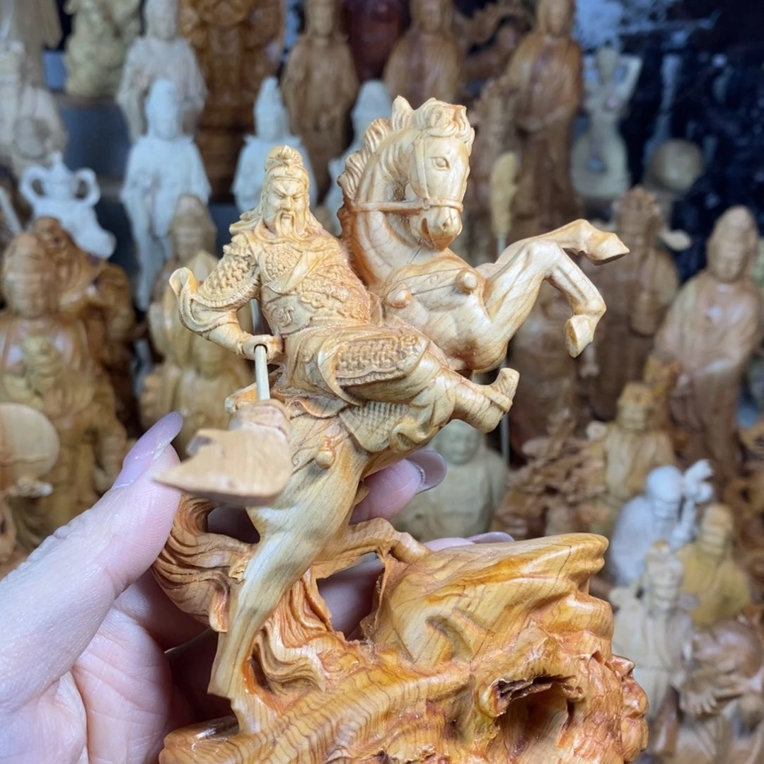 木微瑕崖柏15高骑马关公裂