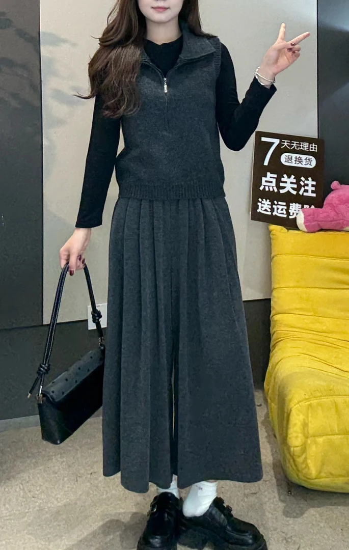 蔡小姐加绒厚马甲气质休闲百搭半拉链叠穿上衣外套女