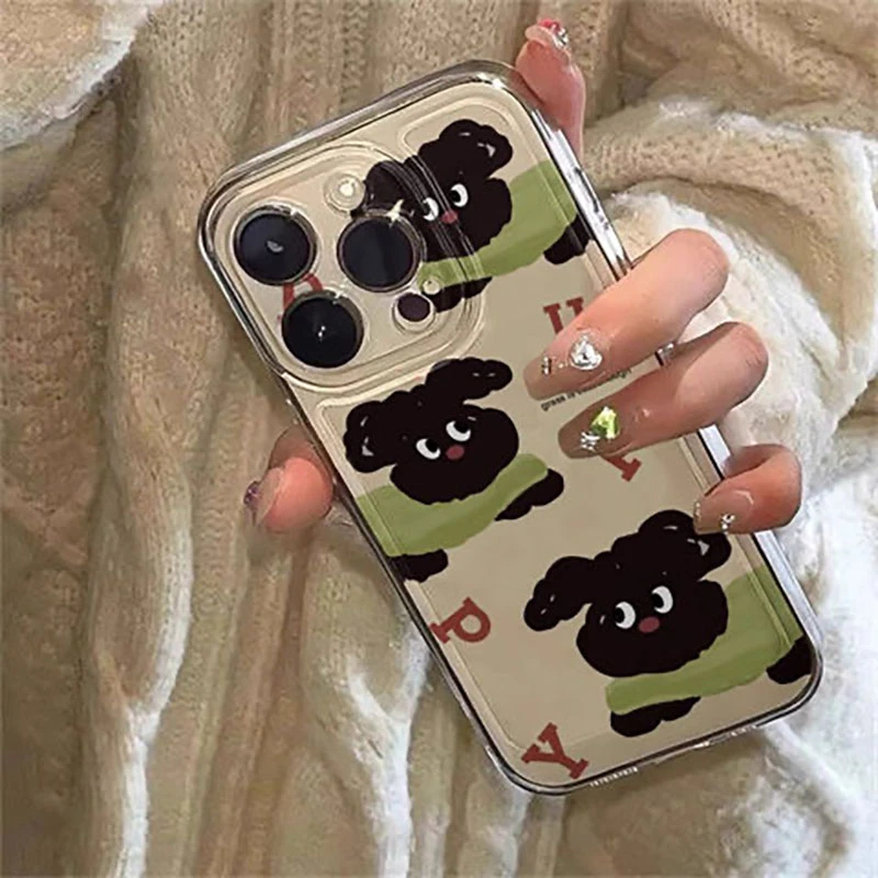小黑狗适用华为mate60苹果oppo小米15/14/13promax防摔vivo手机壳