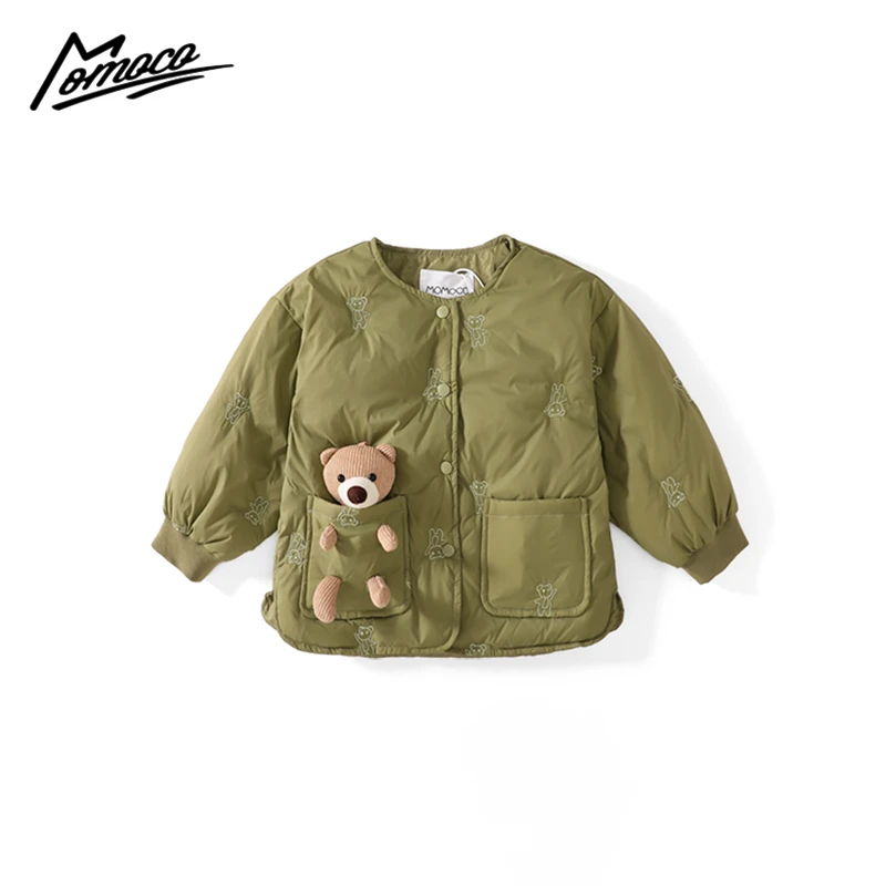 MOMOCO冬季男童洋气可爱立体玩偶小熊羽绒服75430103008