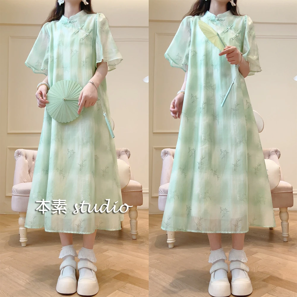 6月6日宽松连衣裙显瘦气质娃娃领夏季小清新-A